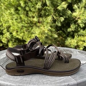 Chaco Fantasia Athletic Sandal Womens Size 8 Brown Green Outdoor Toe‎ Loop Shoes